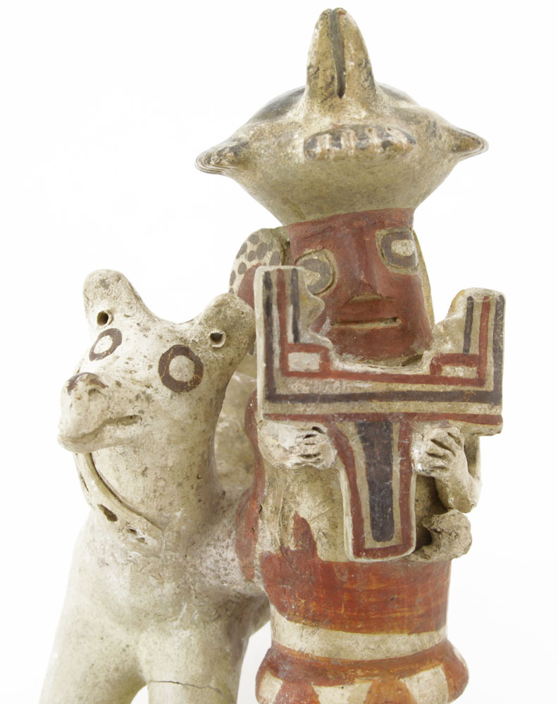 Pre Colombian Peru Recuay Llama and Shepard Figure