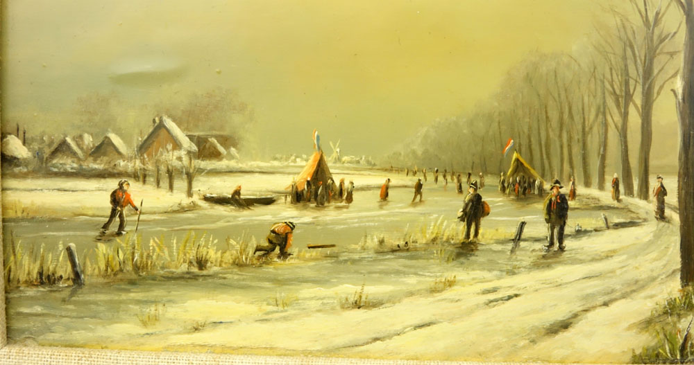 Jan Joppe (20th Century) Oil on Board "A Winter's Day" 