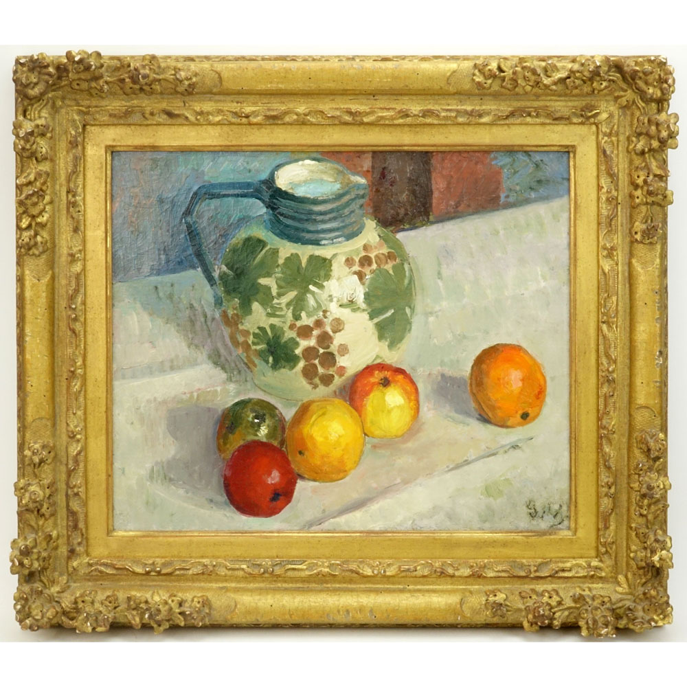 Attributed to: Alfred Sisley, French (1839 - 1899) Well Done Oil on Canvas "Still Life" 