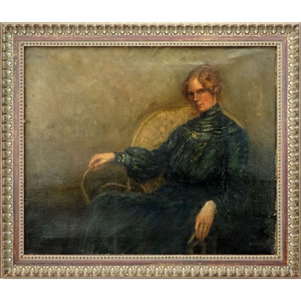 Early 20th Century Oil on Canvas "Portrait Of a Woman" 