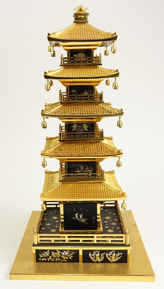 Vintage Japanese Brass Miniature Pagoda