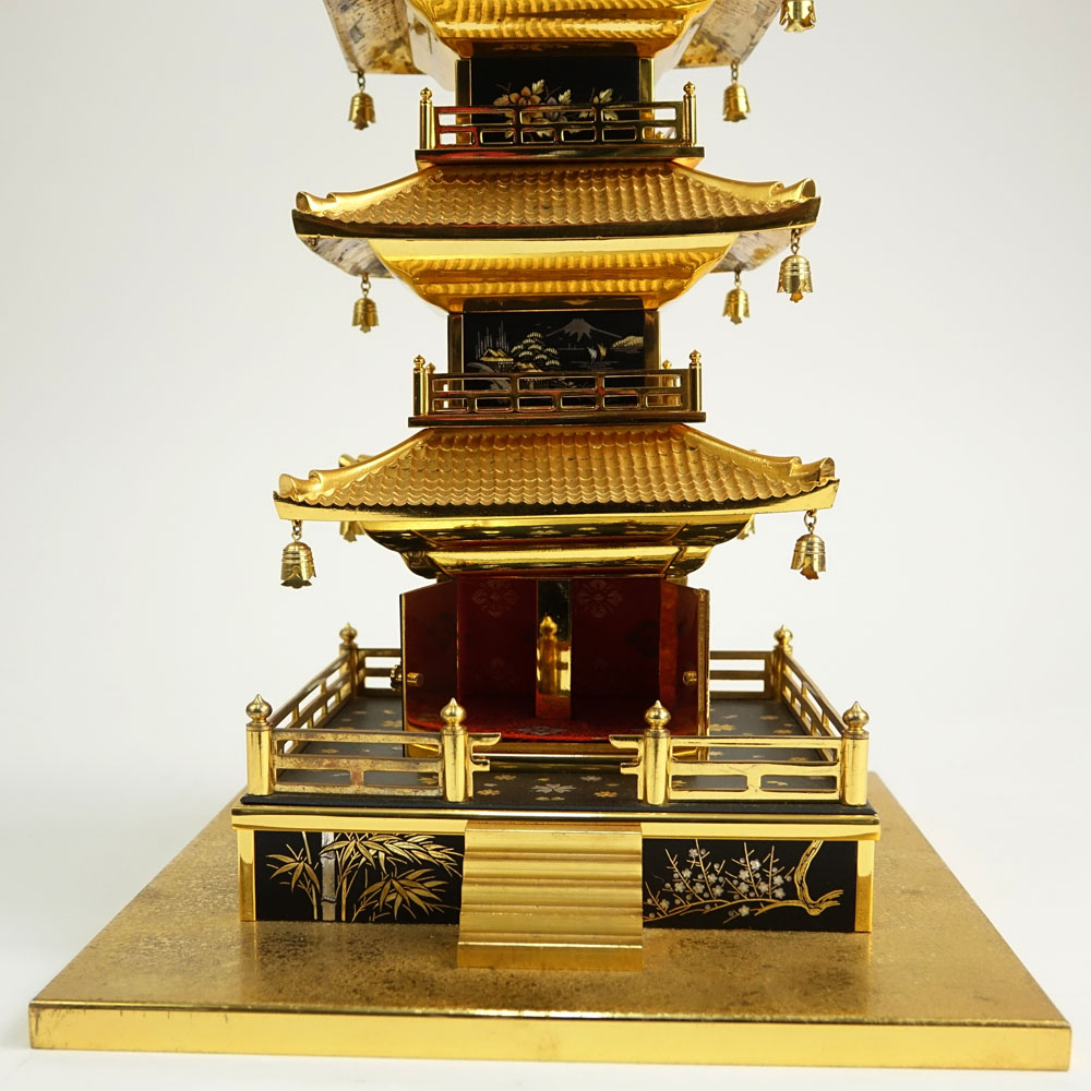Vintage Japanese Brass Miniature Pagoda