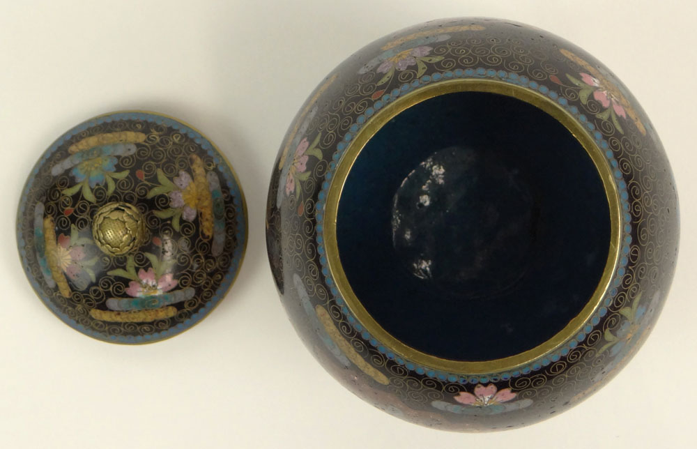 Early to Mid 20th Century Japanese Cloisonne Covered Jar