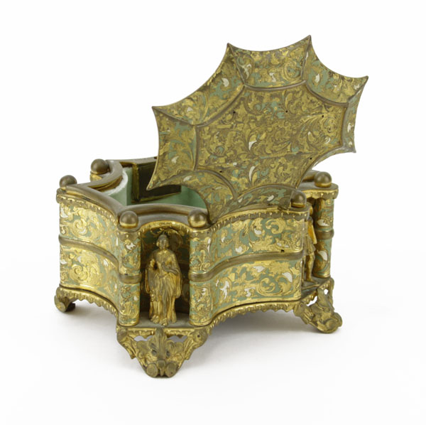 19th Century Tahan Paris French Gilt Bronze Jewelry Casket
