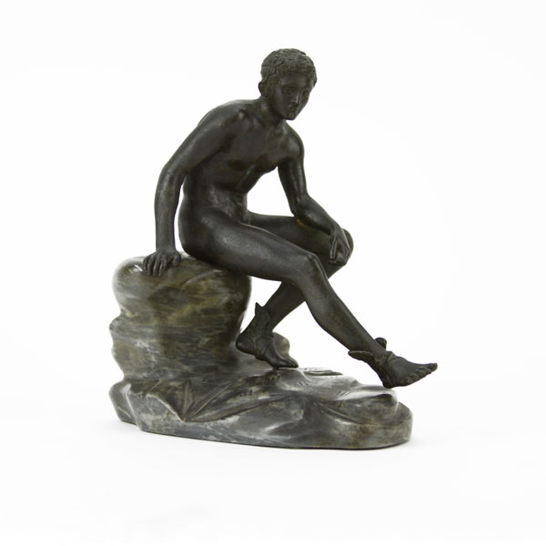 Vintage Bronze Sculpture on Marble Base "Mercury"