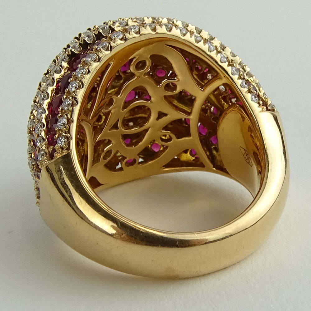 Lady's Salavetti 4.50 Carat Ruby, 1.75 Carat Diamond and 18 Karat Rose Gold Ring