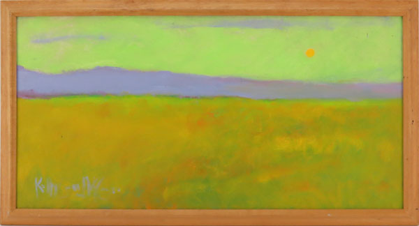 Wolf Kahn, American/German (b. 1927) Oil on Canvas Board. "Landscape" 