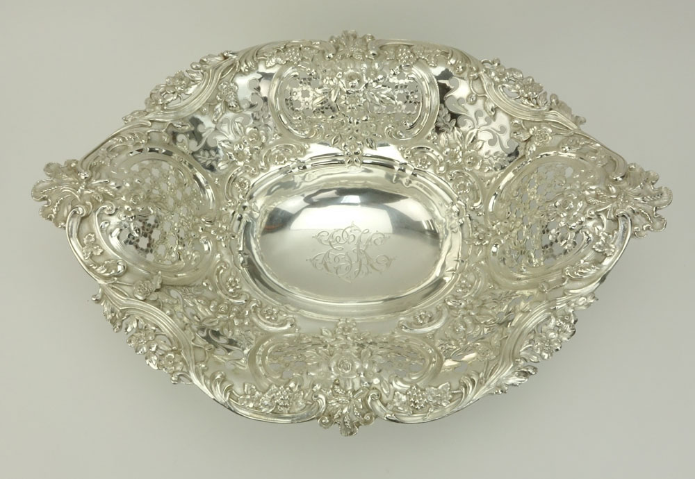 Tiffany & Co. Sterling Silver Reticulated Centerpiece Bowl.