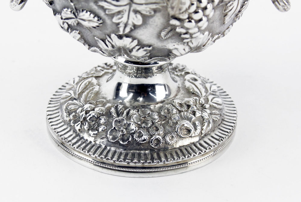 Five (5) Piece Loring Andrews Company Sterling Silver Repousse Tea & Coffee Set.