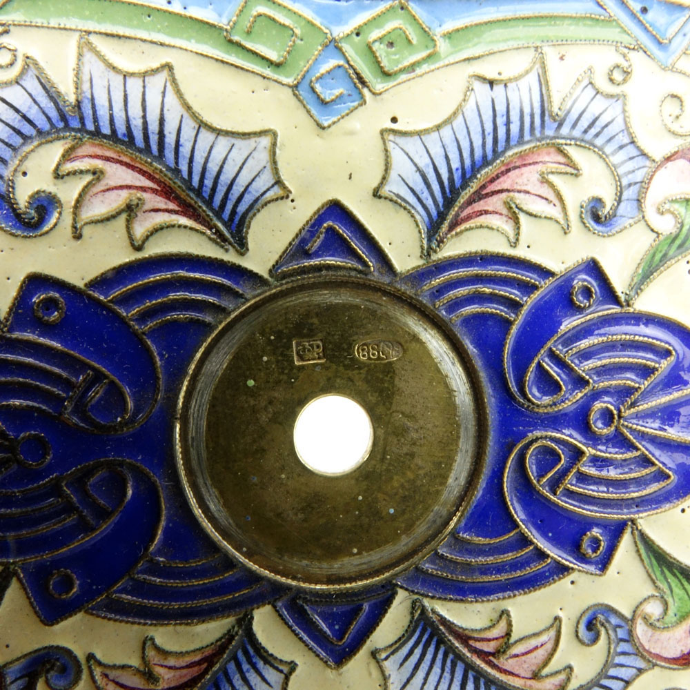 20th Century Russian 88 Silver and Cloisonne Enamel Blotter.
