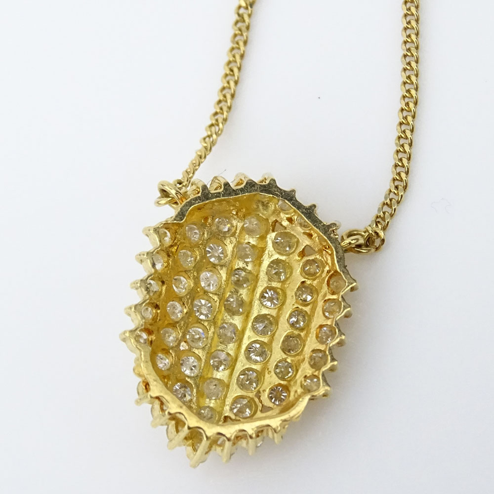 Approx. 1.05 Carat Round Brilliant Cut Diamond and 18 Karat Yellow Gold Pendant Necklace