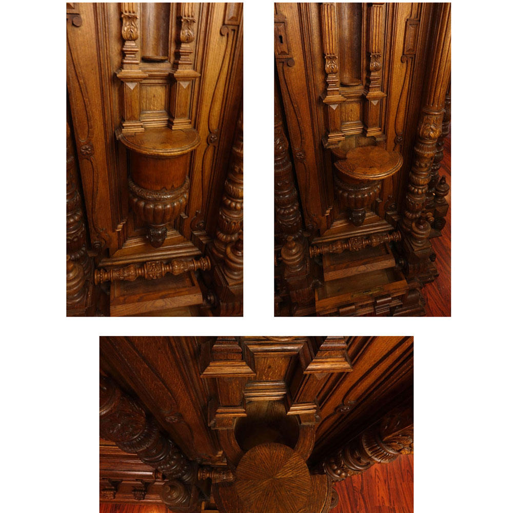 Extraordinary Russian 19th Century Palace Size  Renaissance style Carved Oak Armoire/Wardrobe