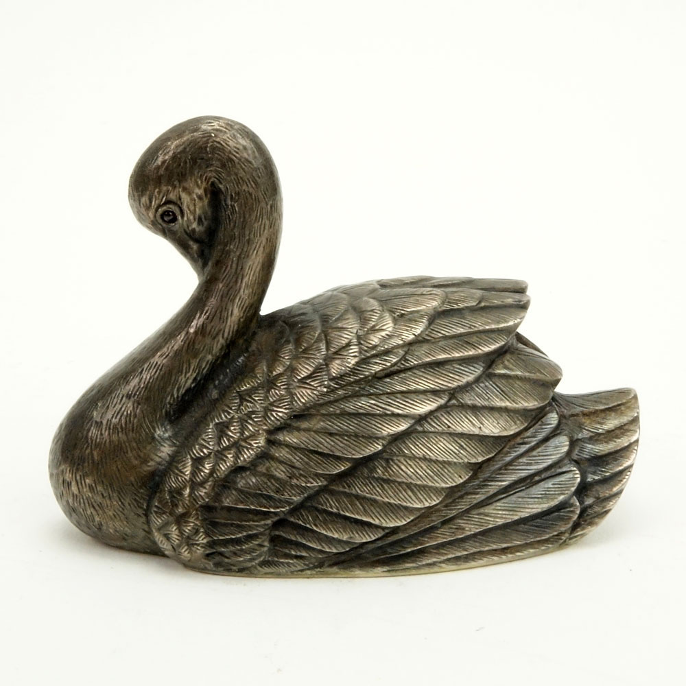 20th Century Russian Moscow 84 Silver Figural Swan.