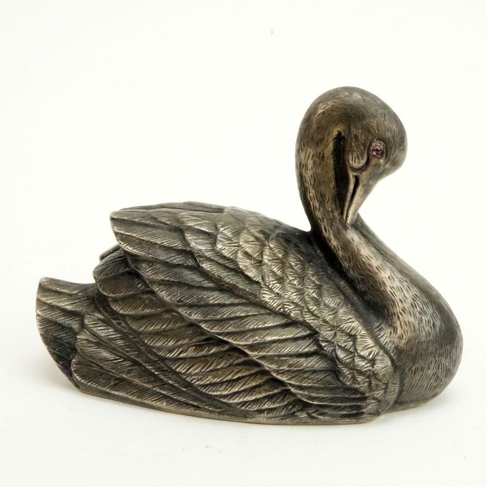 20th Century Russian Moscow 84 Silver Figural Swan.