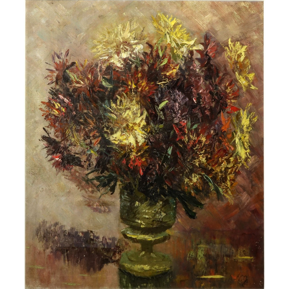 Attributed to: Natalia Sergeevna Goncharova, Russian (1881-1962) oil on canvas "Still Life Of Flowers" 
