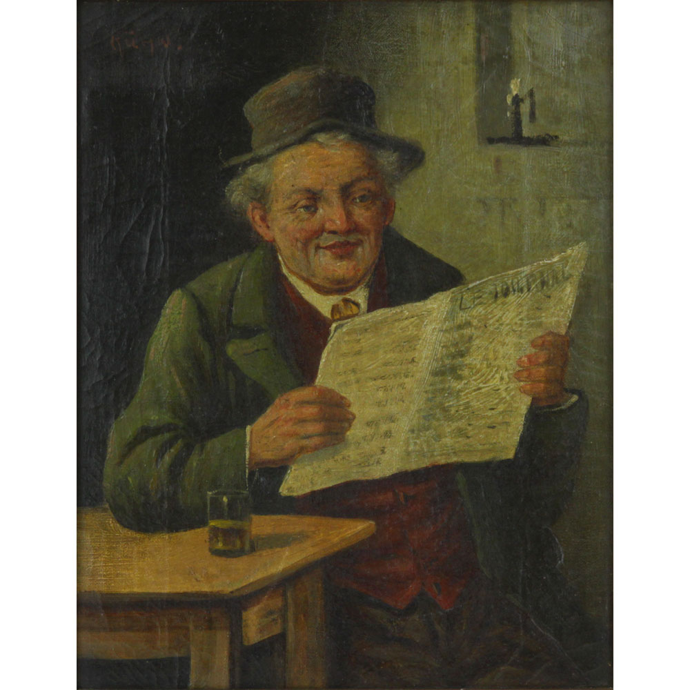 19/20th Century German School Oil on Canvas "Portrait Of A Man"