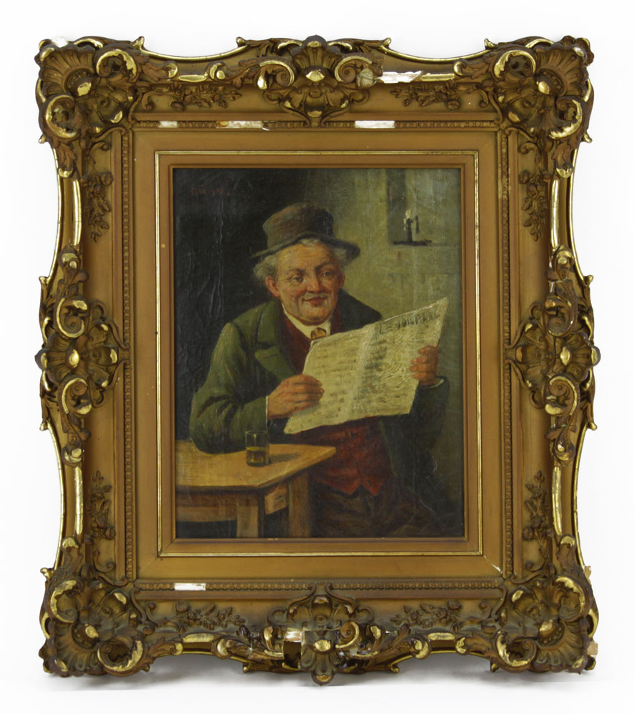 19/20th Century German School Oil on Canvas "Portrait Of A Man"