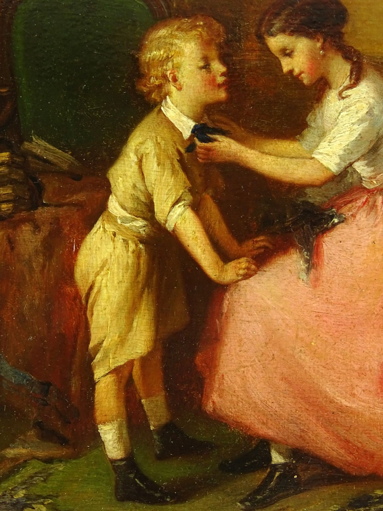 Francois-Louis Lanfant de Met, French (1814-1892) Oil on Panel "The Good Sister". 