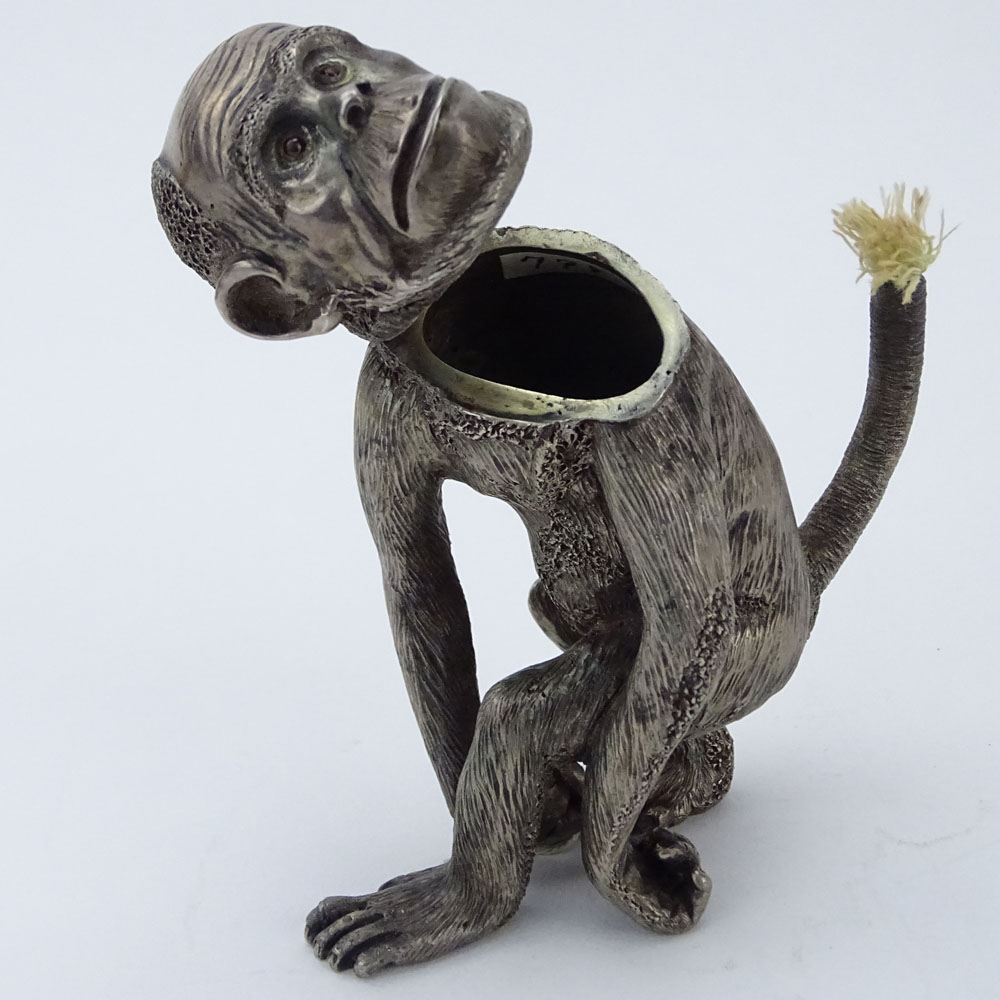 20th Century Russian Silver Figural Monkey Lighter.