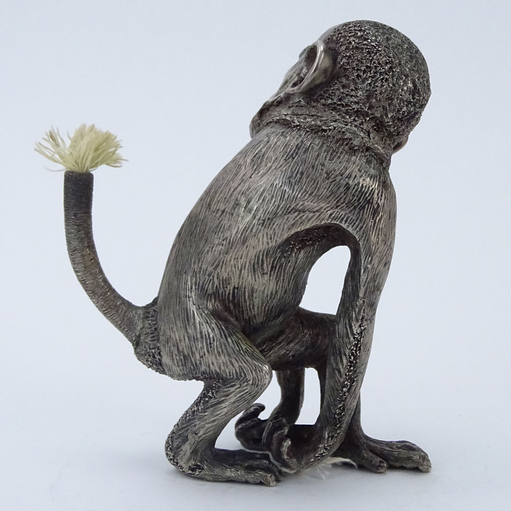 20th Century Russian Silver Figural Monkey Lighter.