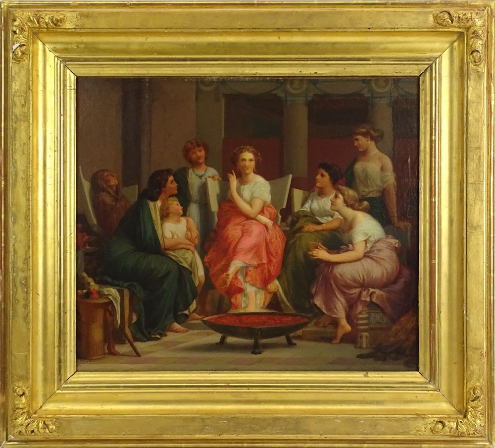 Henri Pierre Picou, French (1824-1895) Oil on Canvas "Reunion de Femmes" 