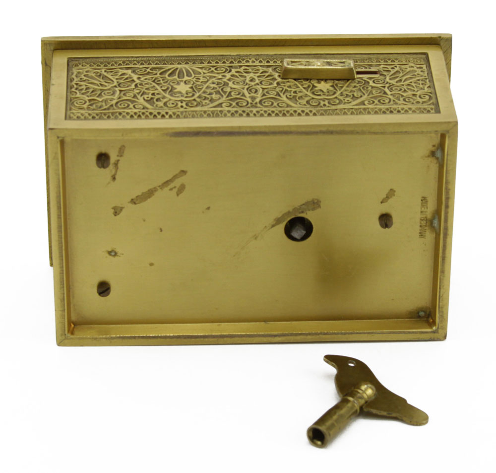 Vintage German Gilt Bronze Singing Bird Box Automaton