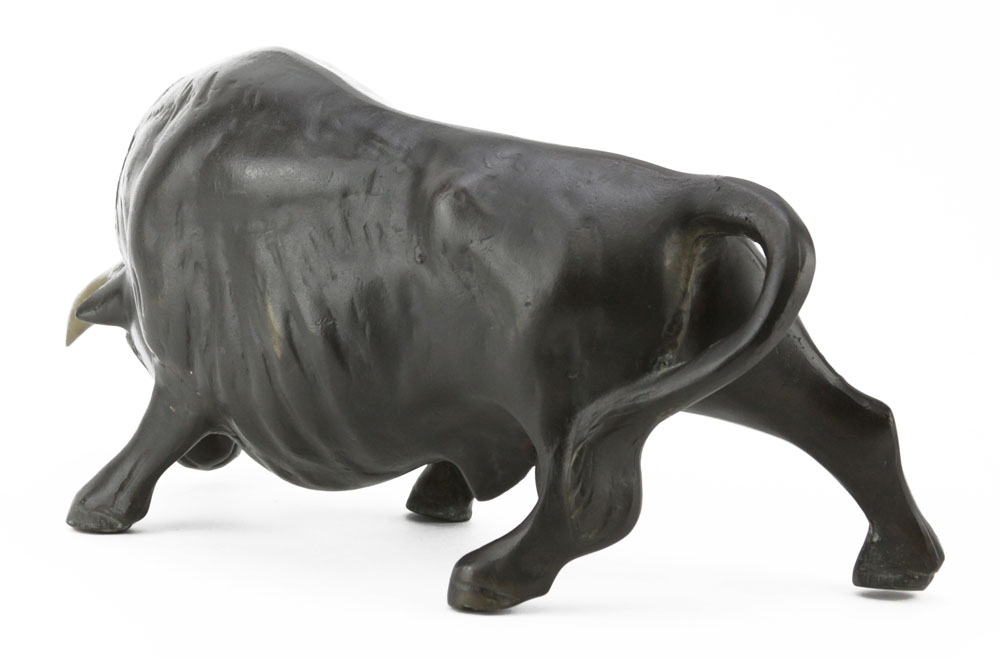 Modern Bronze Bull Sculpture