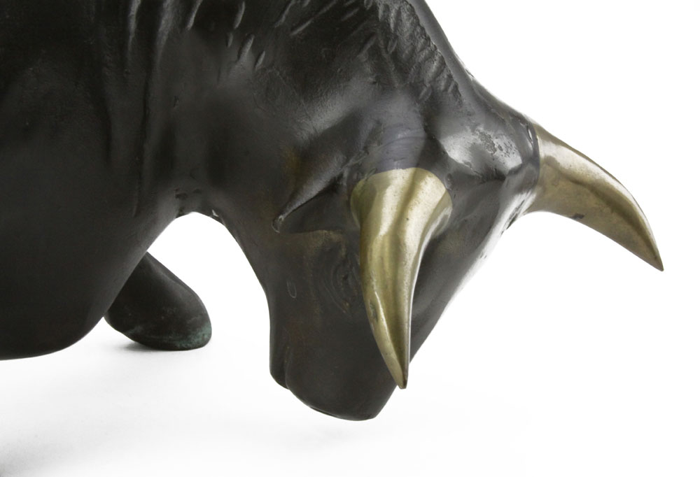 Modern Bronze Bull Sculpture