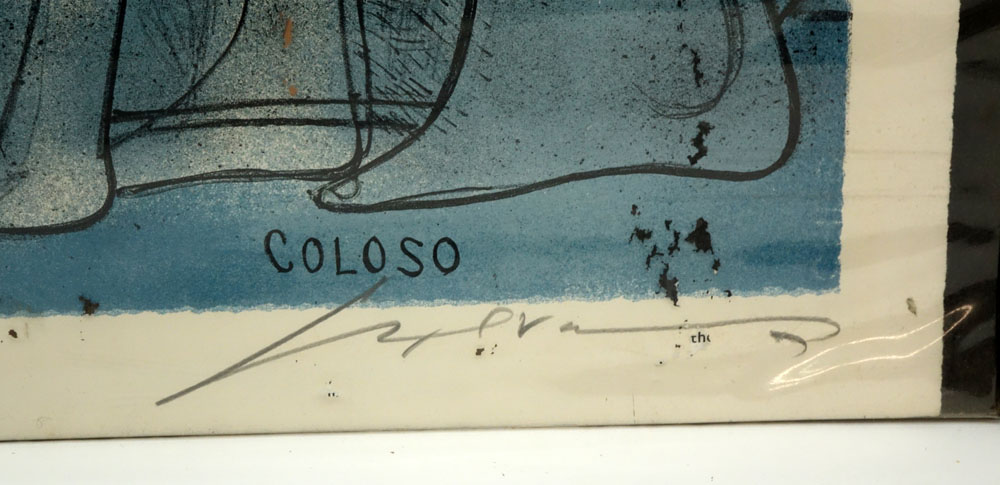 Jose Luis Cuevas, Mexican (1933) Color lithograph "Coloso"