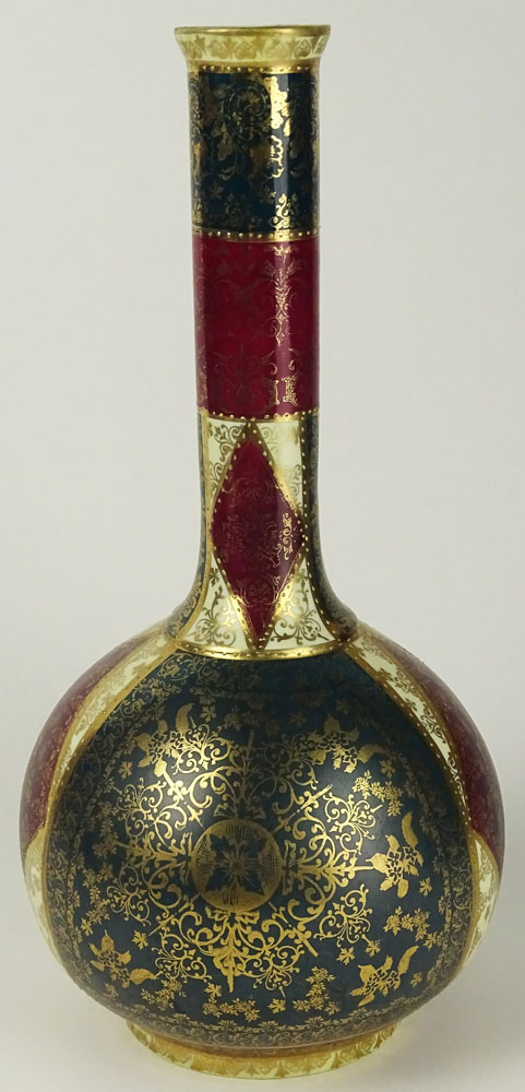 20th Century Royal Vienna type Porcelain Bottle Vase