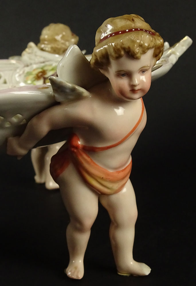 Antique Schierholz Porcelain Figural Hand painted Compote