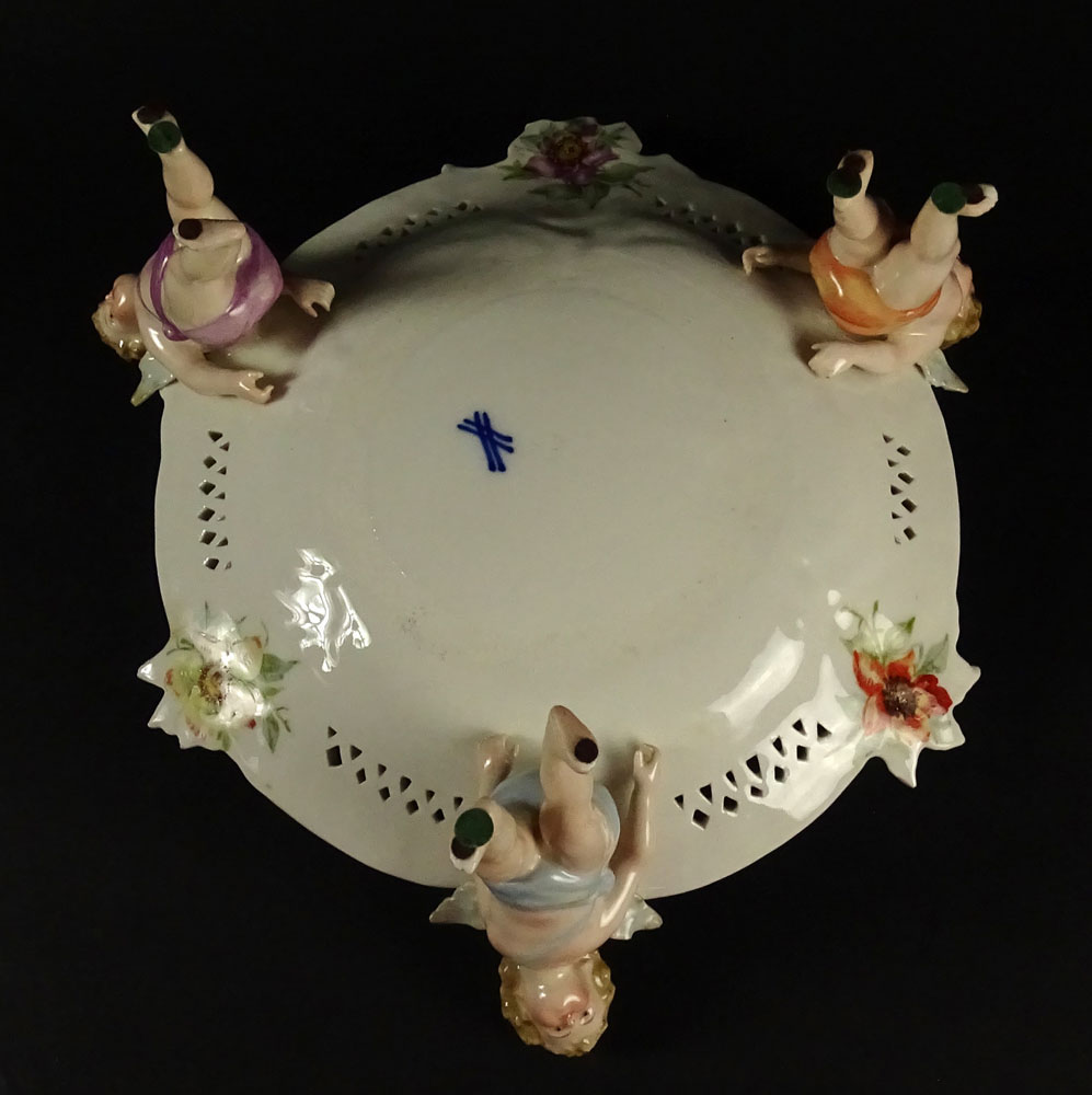 Antique Schierholz Porcelain Figural Hand painted Compote
