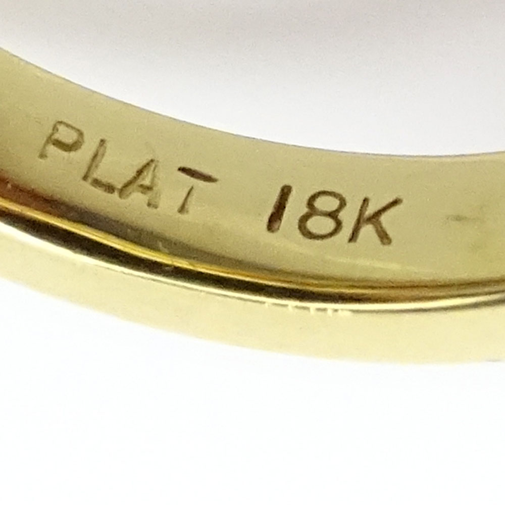 Approx. 5.25 Carat Diamond Platinum and 18 Karat Gold Flower Ring