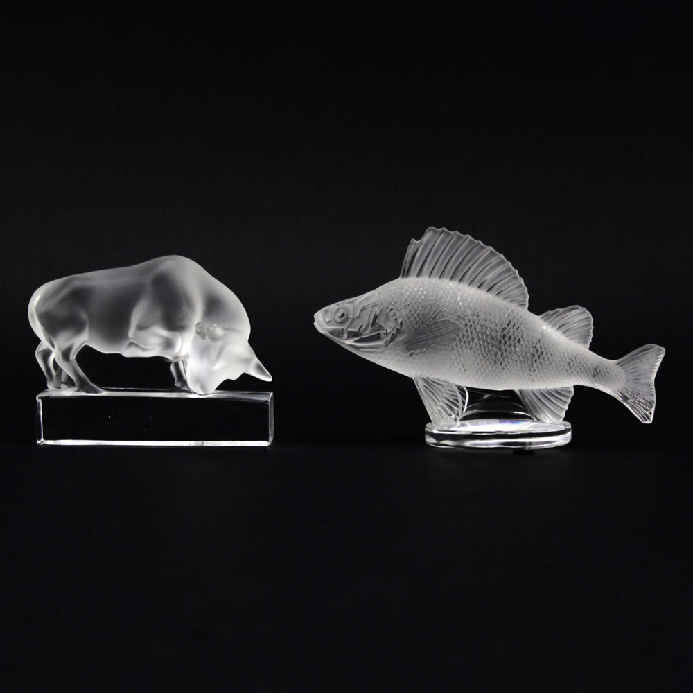 Lot of Two (2) Lalique Crystal Paperweights.