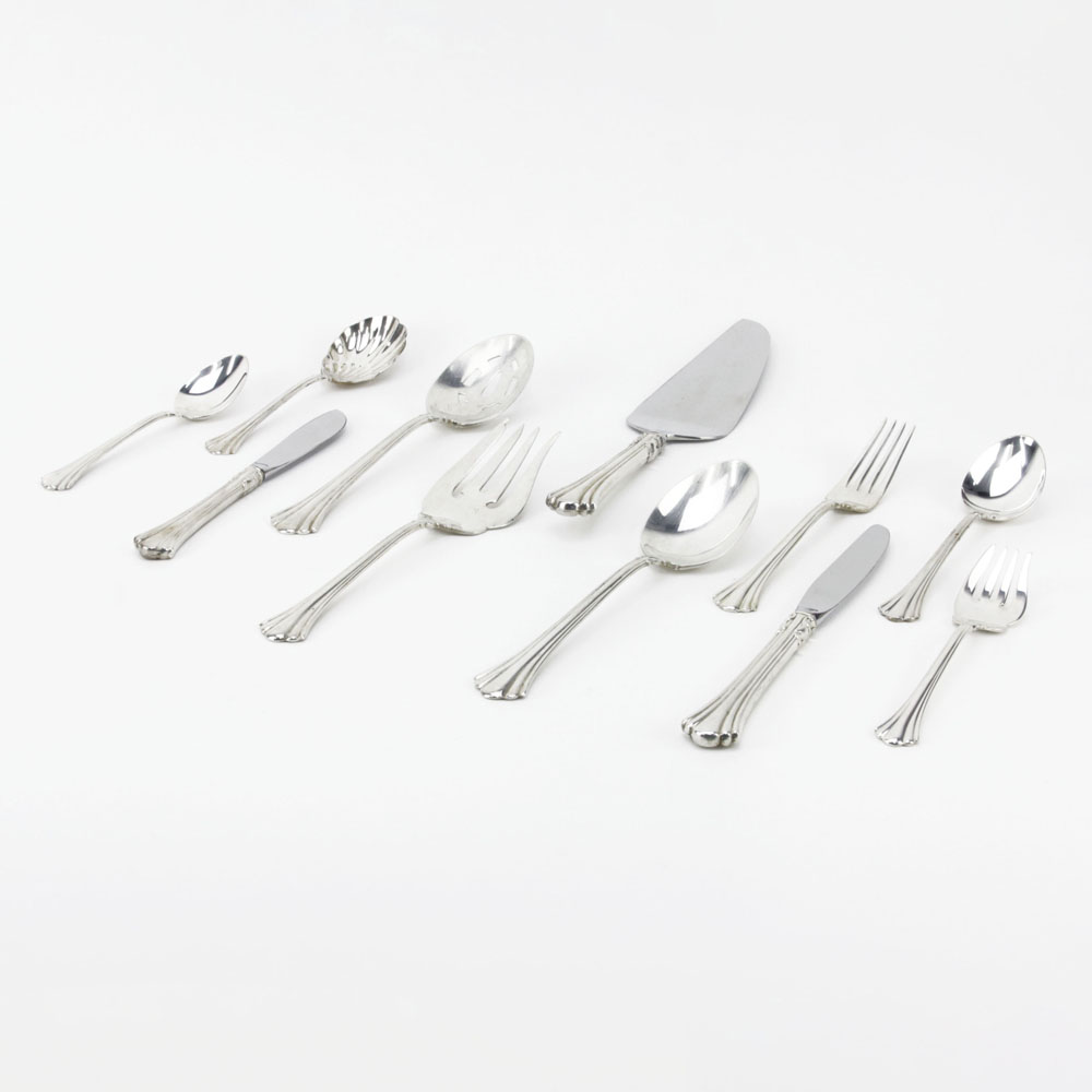 Sixty-Six (66) Piece Reed and Barton Modern Hollow Sterling Silver Flatware Set