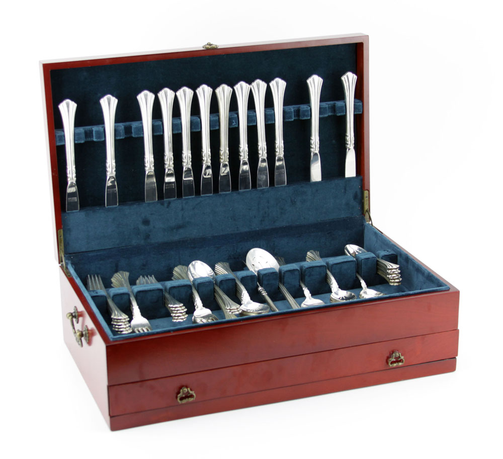 Sixty-Six (66) Piece Reed and Barton Modern Hollow Sterling Silver Flatware Set