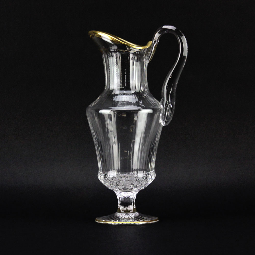 Vintage St. Louis Crystal Apollo Gold Water Pitcher