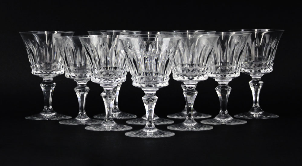 Lot of Eleven (11) Baccarat Crystal "Buckingham" Claret Wine Goblets. 