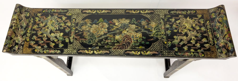 Early 20th Century Chinoiserie Lacquered Altar Table