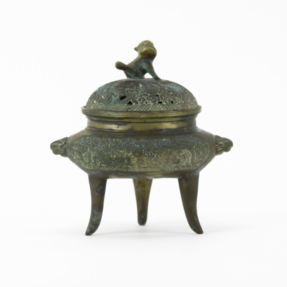 Chinese Ming Dynasty Figural Bronze Censer