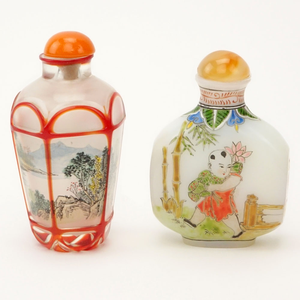 Grouping of Two (2) Antique Chinese Snuff Bottles
