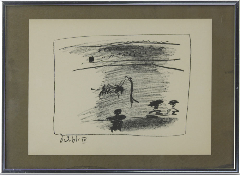Pablo Picasso, Spanish (1881-1973) "Bullfighting" Original Lithograph 