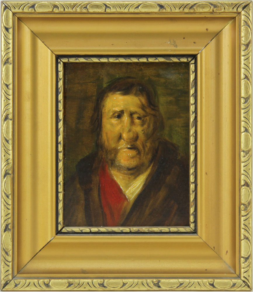 20th Century Hungarian School Oil on Board, Portrait of a Elderly Man