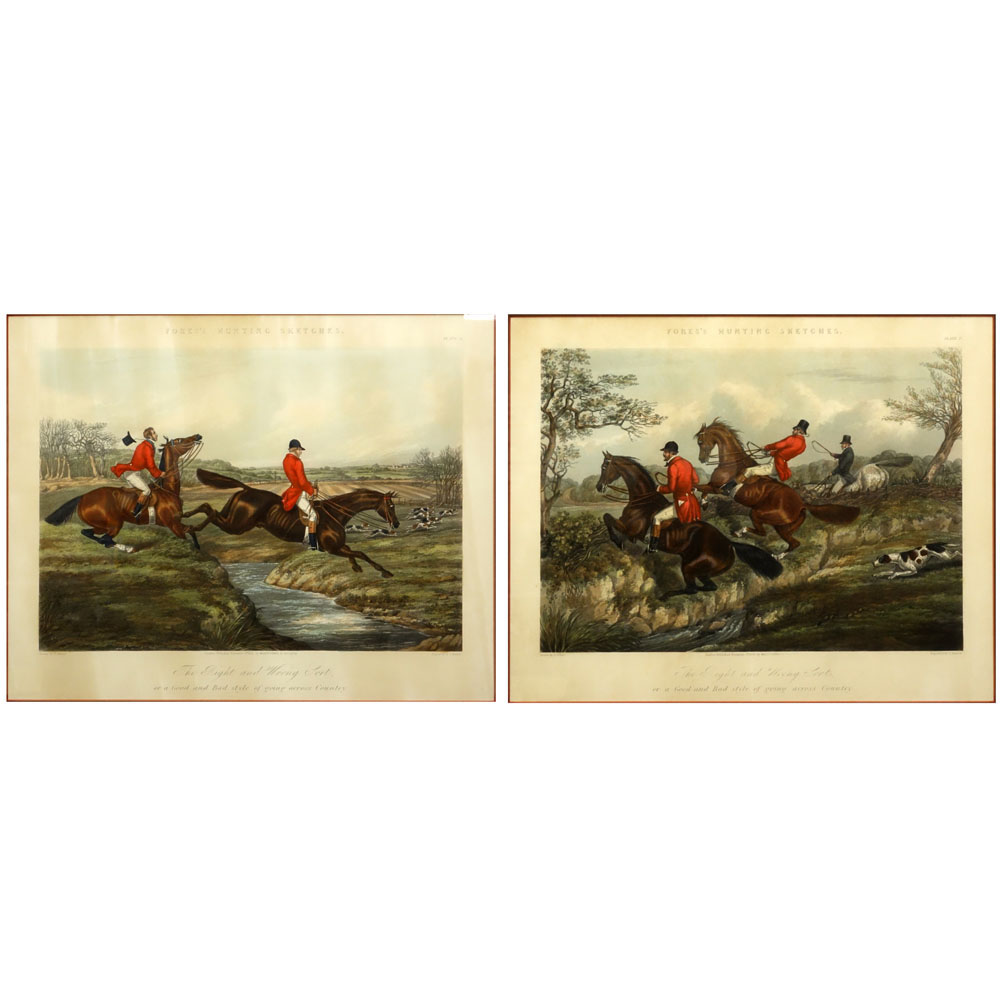 Pair Hand Colored Engravings "The Right And Wrong Sort". 