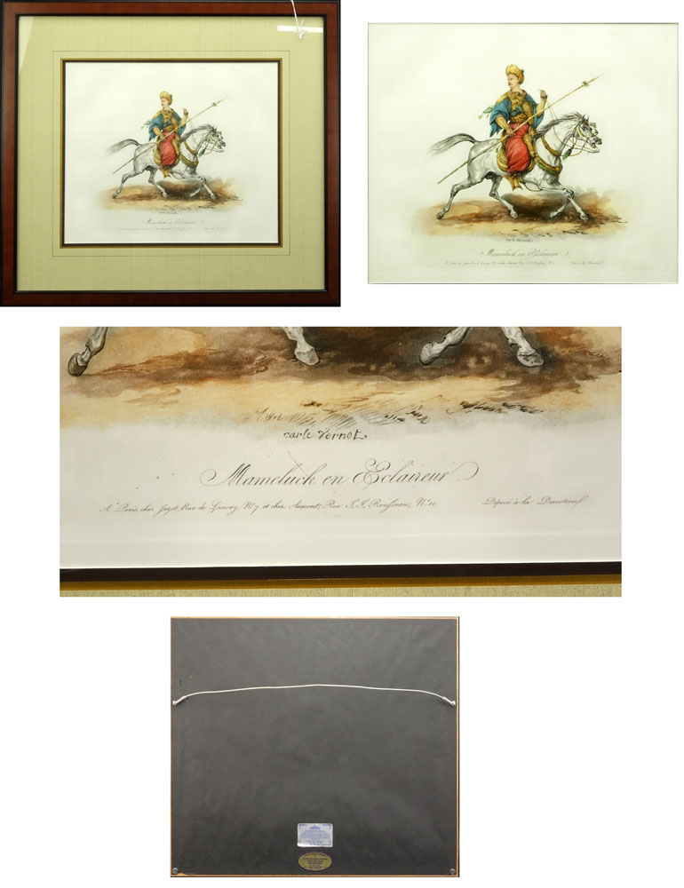 Set of Three (3) Decorative Modern Color Engravings "Arabian Horses and Riders".