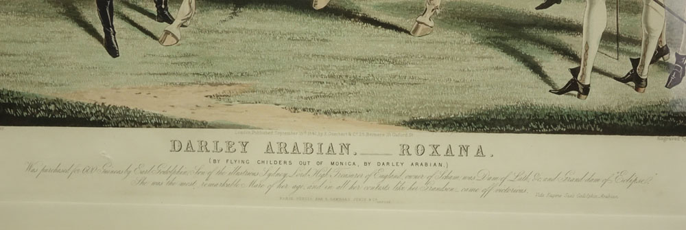 Pair Large Color Prints "Godolphin Arabian. Scham" and "Darly Arabian. Roxana"
