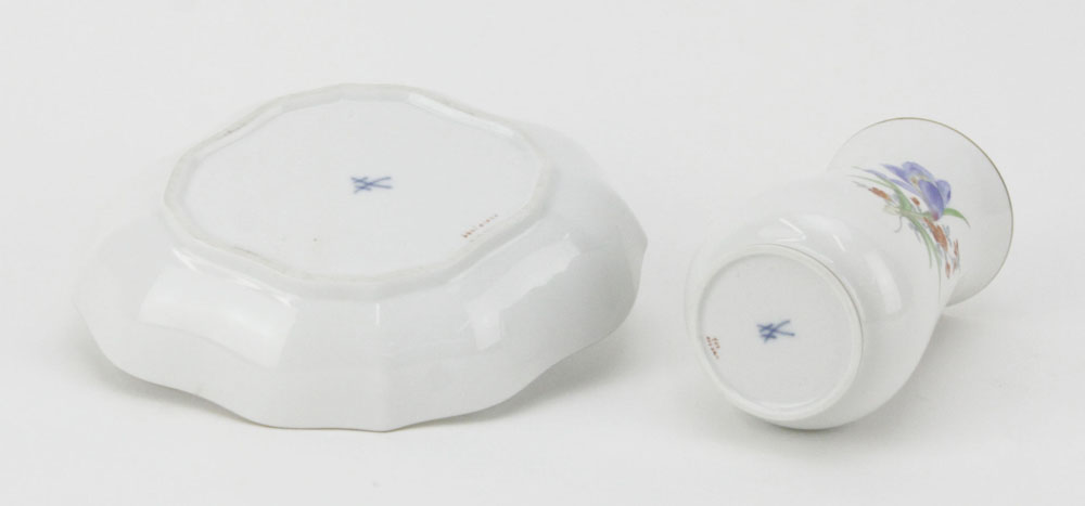 Grouping of Two (2) Meissen Porcelain Tabletop Items.