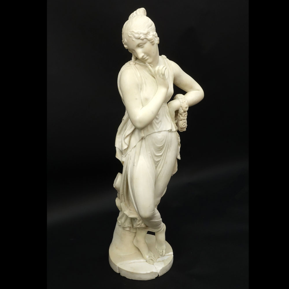 After: Antonio Canova, Italian (1757-1822) Carved Marble Figure "Dancer With Finger On Chin"
