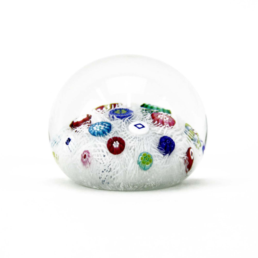 Baccarat Crystal Scattered Millefiori Paperweight