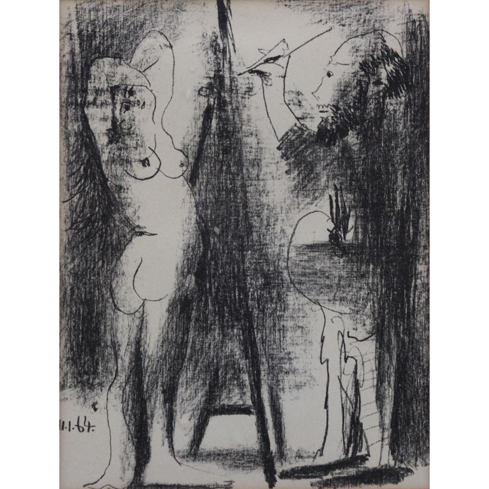 Pablo Picasso, Spanish (1881-1973) Original Lithograph, "The Painter and Model II"